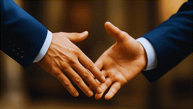 Professional handshake representing partnership and collaboration